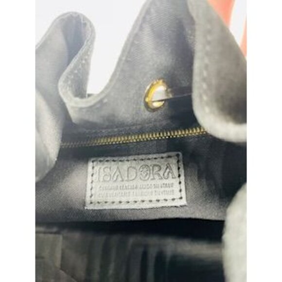 Isadora Black Suede Large Bucket Shoulder Bag Made In Italy - Picture 5 of 7